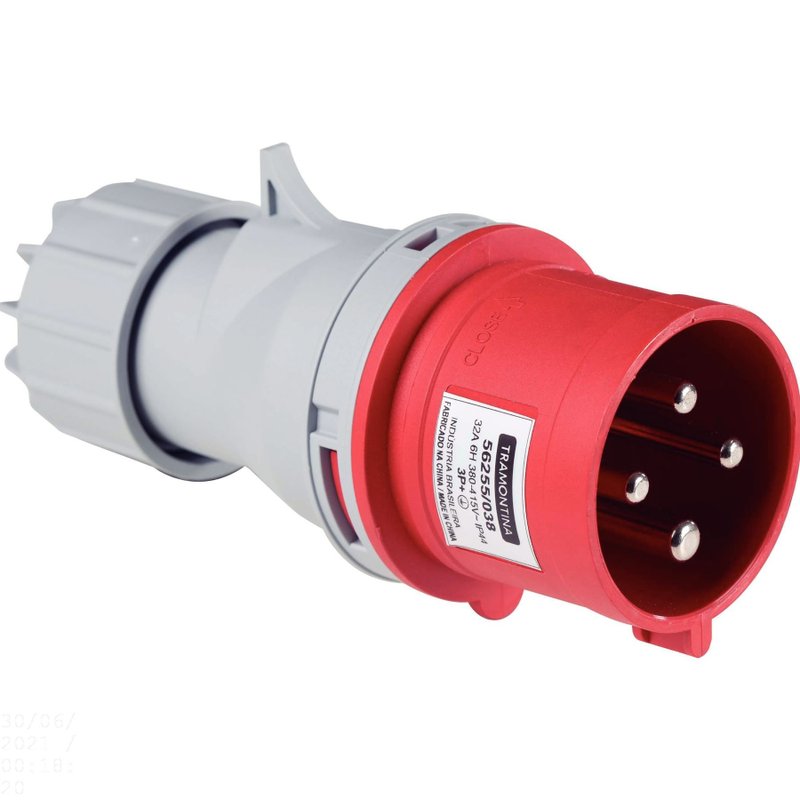 Plugue Móvel Industrial 3P+T 32 A 380-415 Vca 6 H