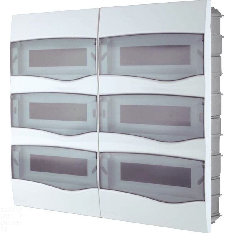 Quadro de Distribuição de Embutir 72 DIN ou 48 NEMA com Porta Transparente