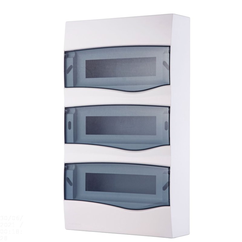 Quadro de Distribuição de Sobrepor 36 DIN ou 24 NEMA com Porta Transparente
