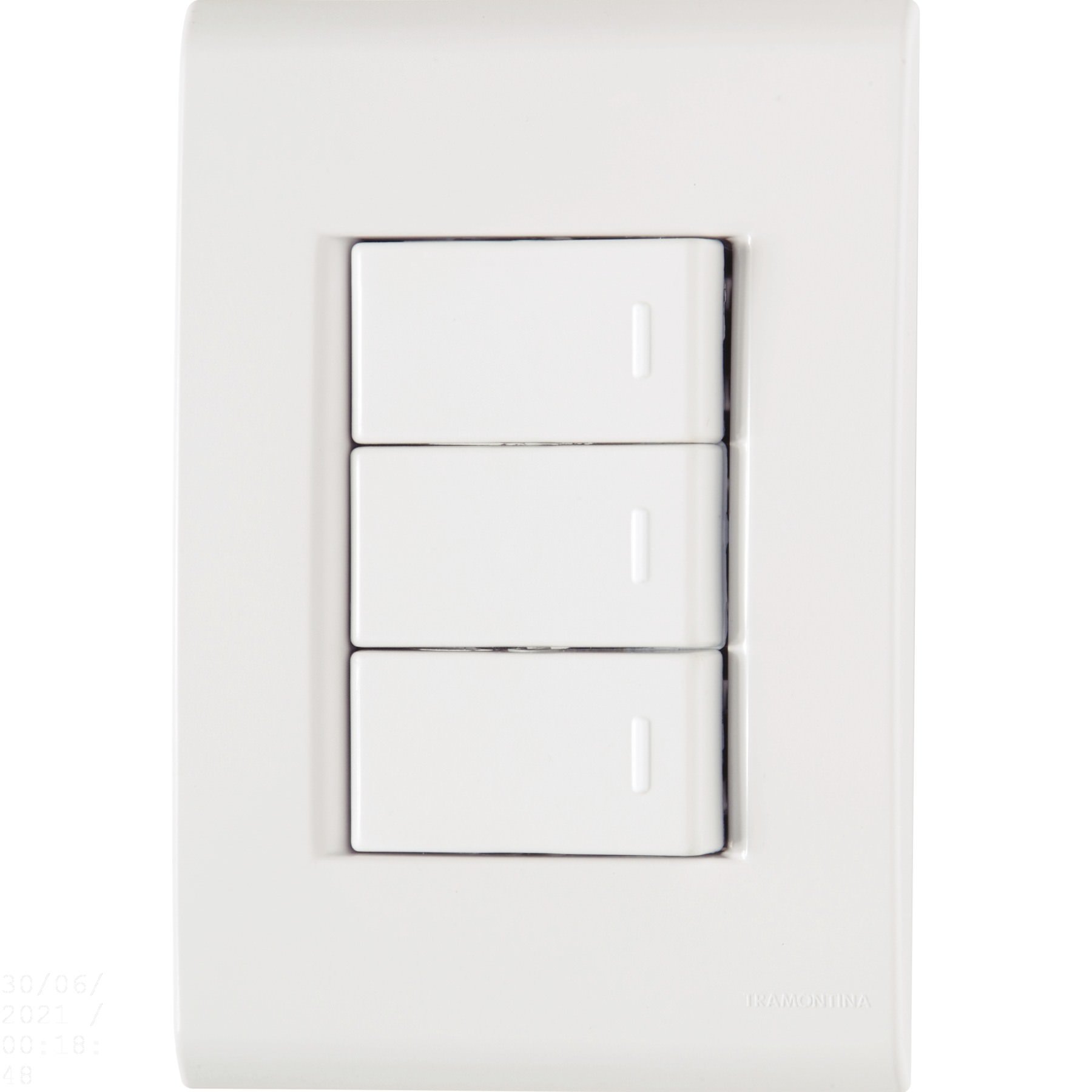 Conjunto 4x2 3 Interruptores Simples Tramontina Liz 10A 250V