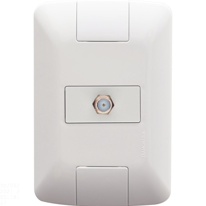 Conjunto 4x2 com 1 Tomada TV/SAT Coaxial Aria Branco