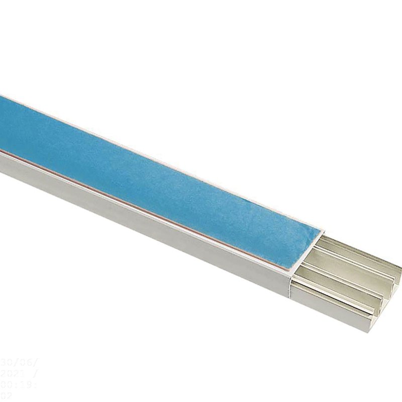 Canaleta 50 x 20 x 2000 mm Branca com Fita Dupla Face e Divisória
