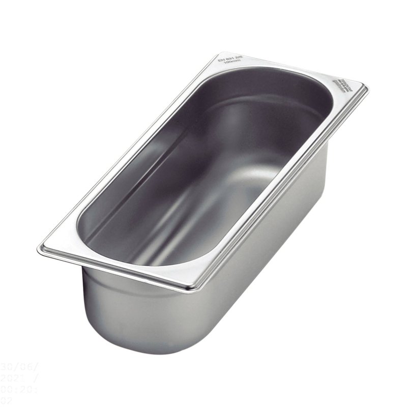 Cuba GN 2/8 em Aço Inox sem Alças Profundidade 100 mm - Aço 304
