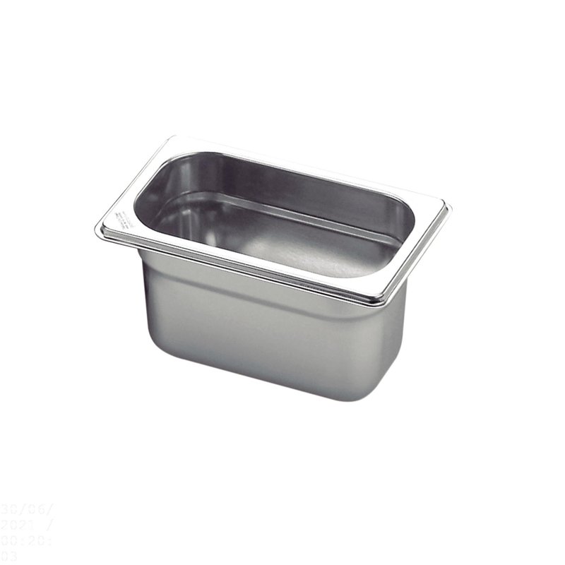Cuba GN 1/9 em Aço Inox sem Alças Profundidade 100 mm - Aço 201