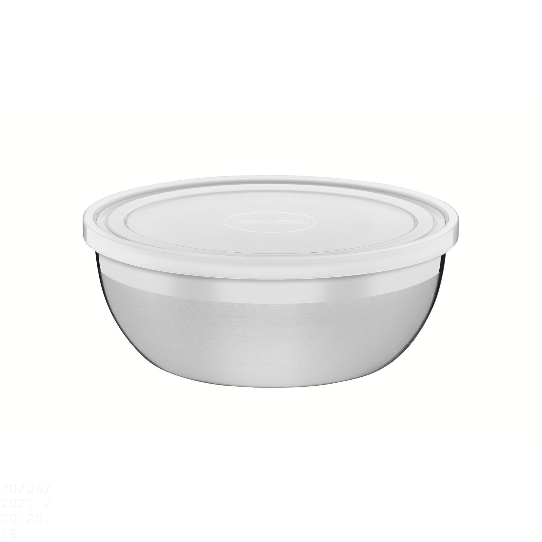 Pote Tramontina Freezinox Redondo Aço Inox Tampa Plástica 22cm 2