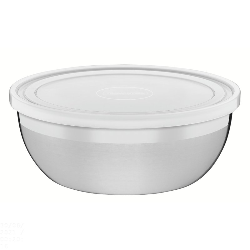Pote Freezinox Redondo em Aço Inox com Tampa Plástica 28 cm 5,8 L