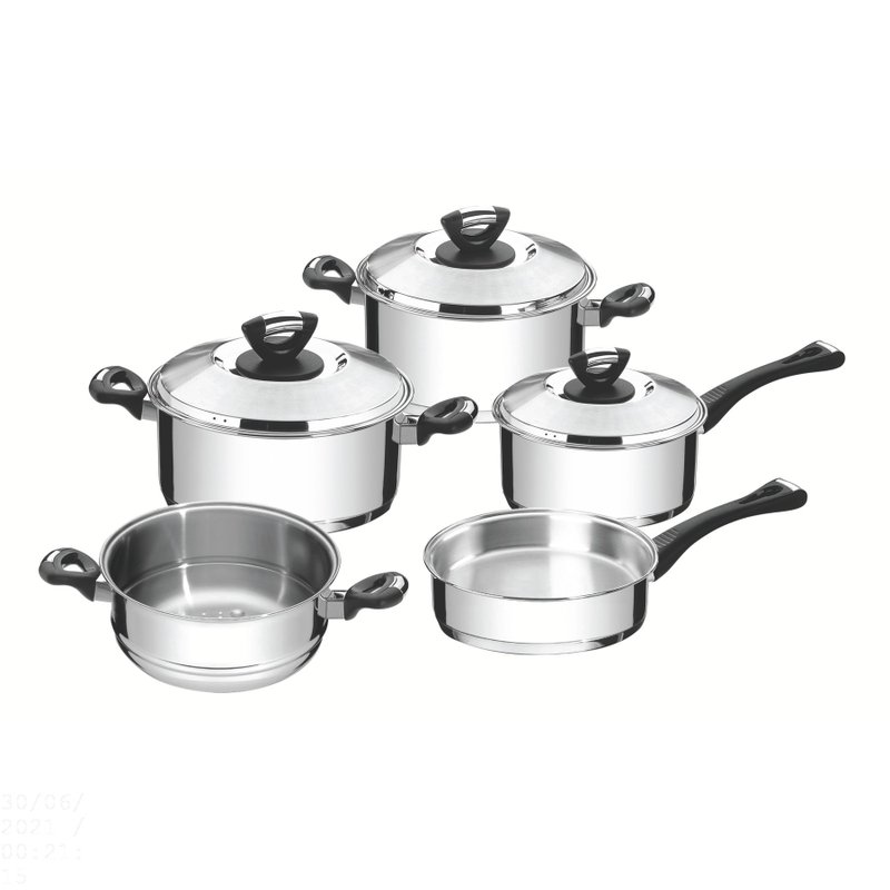 Jogo de Panelas Solar Baquelite em Aço Inox Fundo Triplo com Cabos e Alças de Baquelite 5