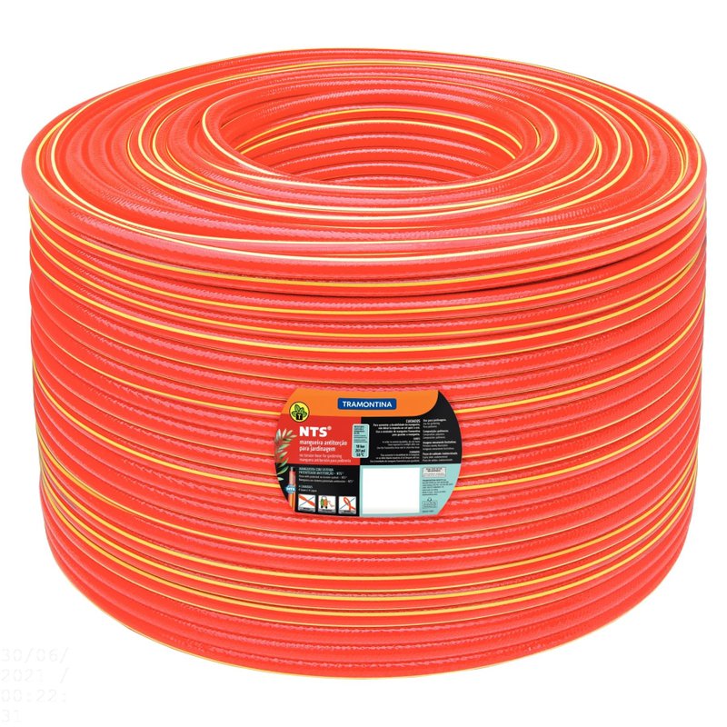 Mangueira NTS® 1/2" Antitorção Vermelha em PVC 4 Camadas 300 m