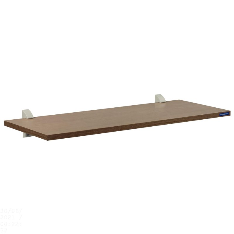 Prateleira Elite em Madeira Pinus com Acabamento Amêndoa e Suporte Injetado 400x250x15 mm