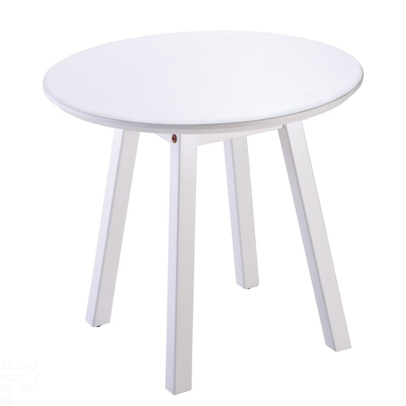 Mesa Lateral Modelo G Cor Branca com Tampo Redondo