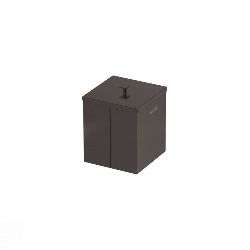 Lixeira Luz em Inox com Acabamento Scotch Brite e revestimento fosco Black Matte a base d