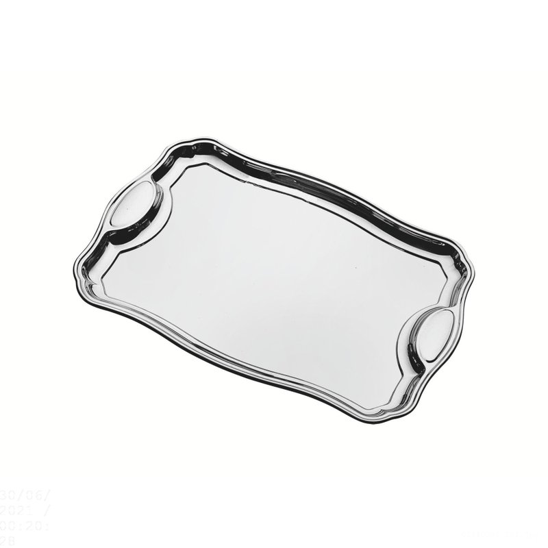 Bandeja Retangular Classic em Aço Inox com Alças 35x24cm