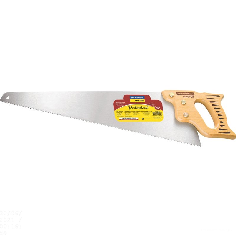 Serrote Profissional 22" com 7 Dentes por Polegada em Aço Carbono com Cabo de Madeira