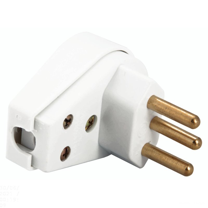 Plugue Angular 2P+T 20 A 250 V Branco
