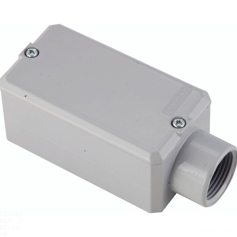 Condulete fixo 1" tipo "E" - com tampa / rosca BSP / com pintura eletrostática a pó
