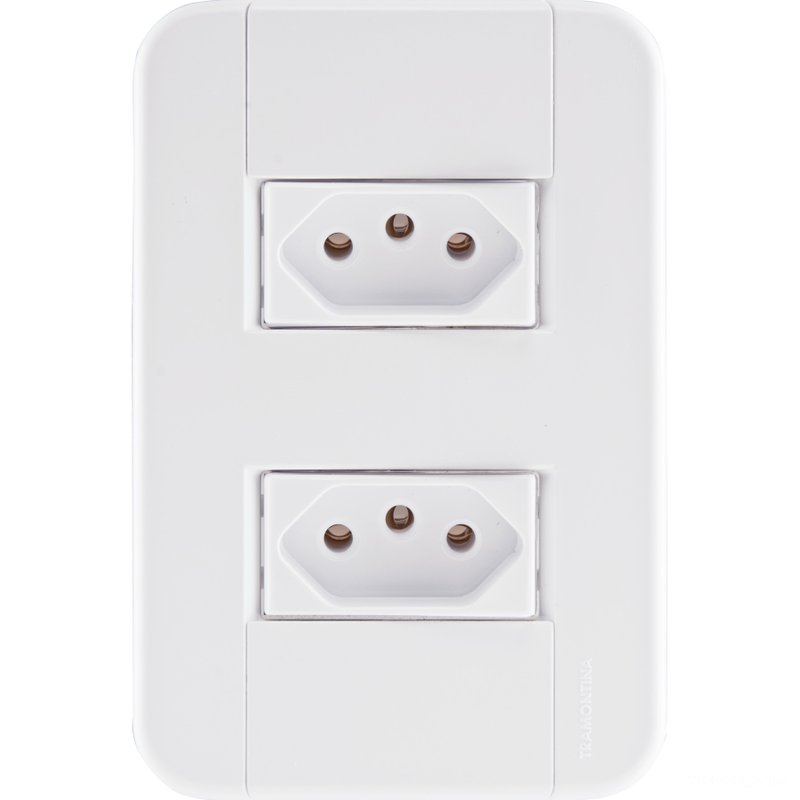 Conjunto 4x2 com 2 Tomadas 2P+T 20 A 250 V Tablet Branco