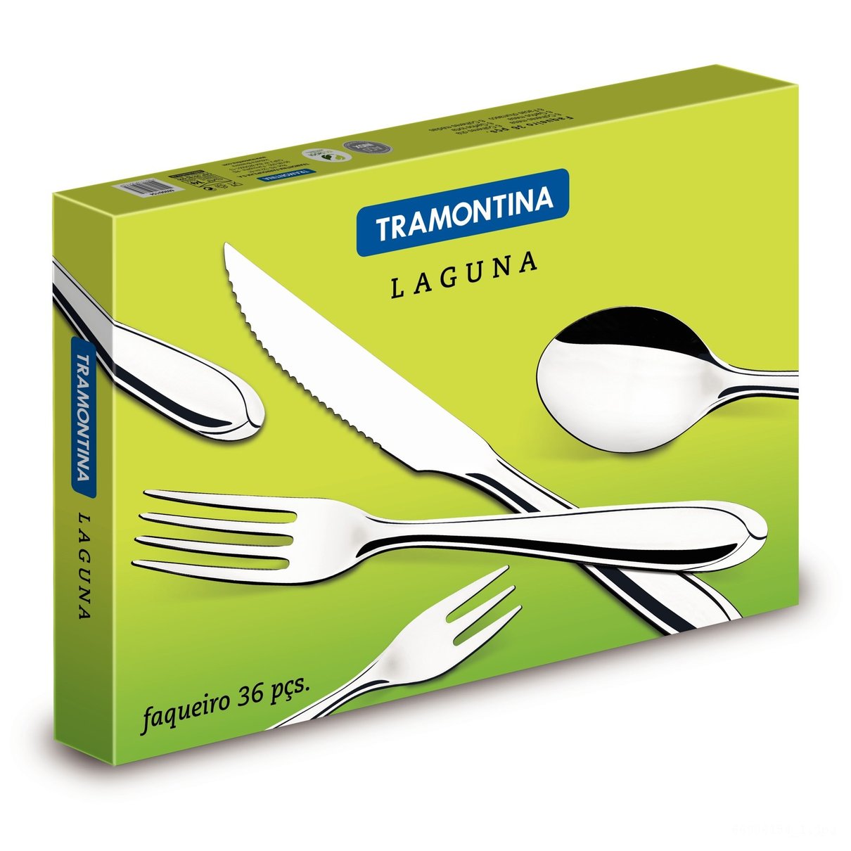 Faqueiro Laguna em Aço Inox com Facas para Churrasco Acabamento em Brilho 36 Peças