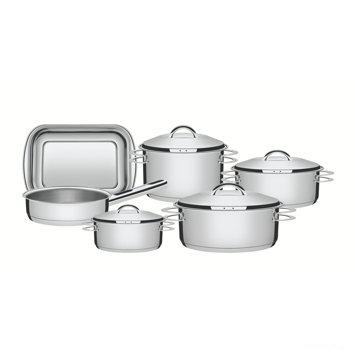 Jogo de Panelas Solar em Aço Inox Fundo Triplo 6 Peças