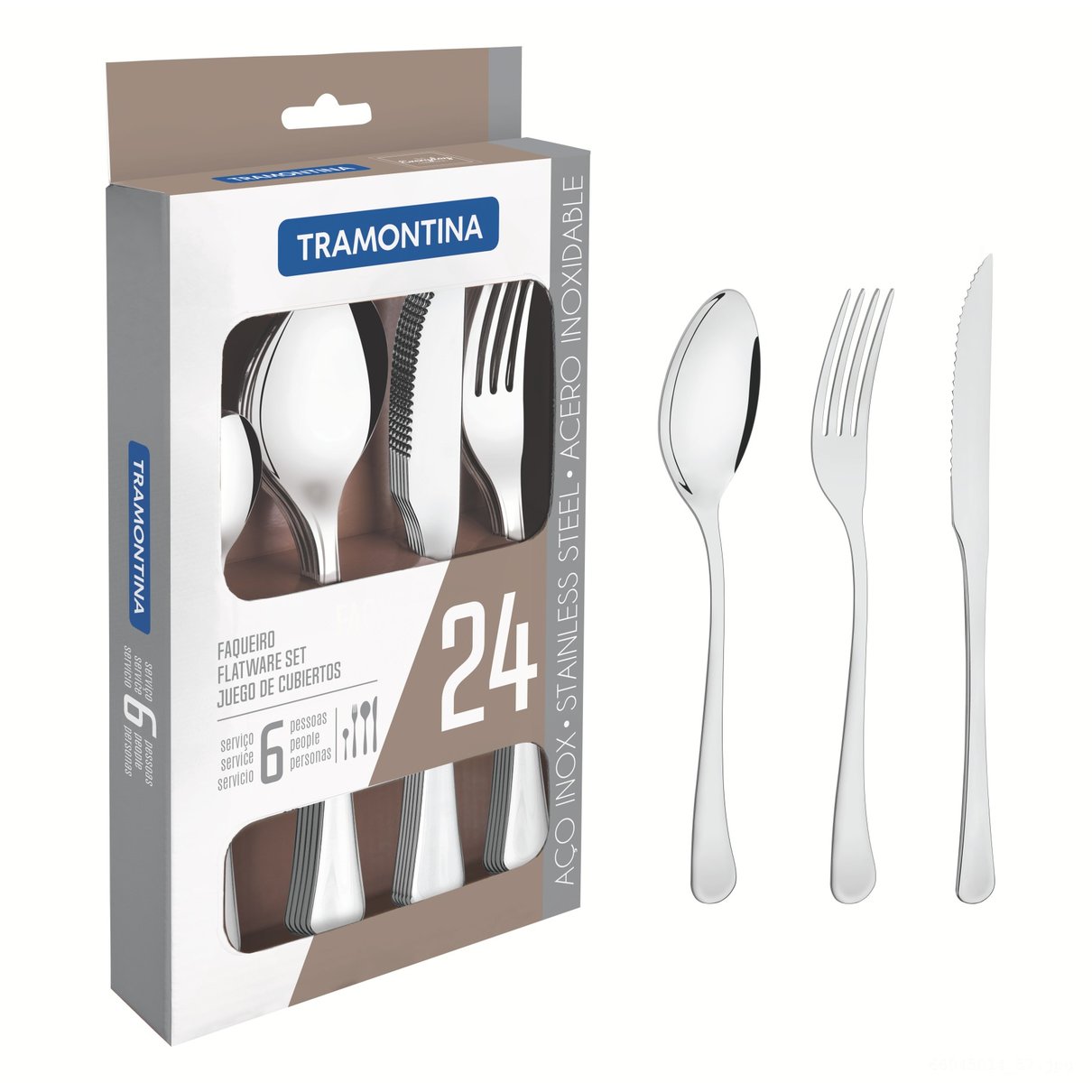 Faqueiro Havana Tramontina Aço Inox Facas Churrasco 24 Peças - 66945014