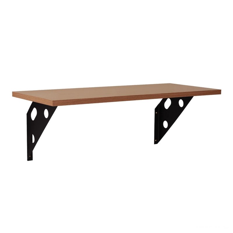 Prateleira Elite Amêndoa 90cm x 25cm com Suporte Metálico