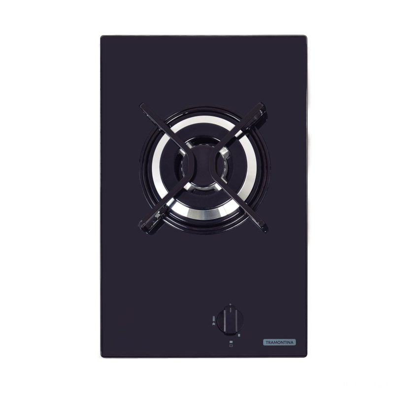 Cooktop a Gás 1 boca Dominó Vidro Temperado Preto BIV - Bivolt