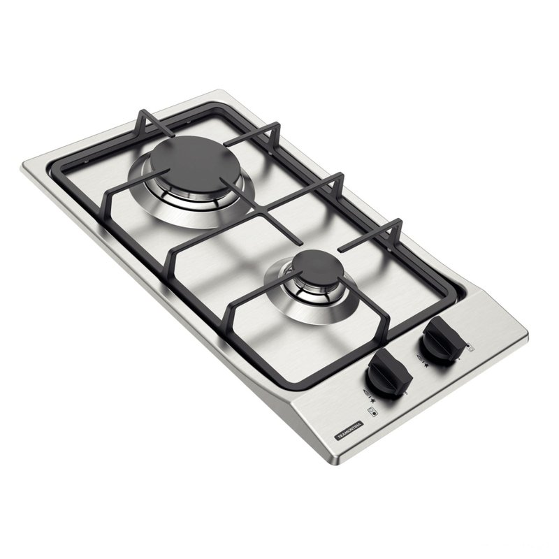 Cooktop a Gás Dominó FF 2GX 30 Inox Trempes Ferro Fundido Acendimento superautomático 2 Queimadores
