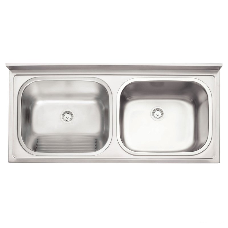 Tanque Duplo Hera Duo Plus 2C 30 + 30 L em Aço Inox Acetinado 120x55 cm com Cuba - Aço Inox