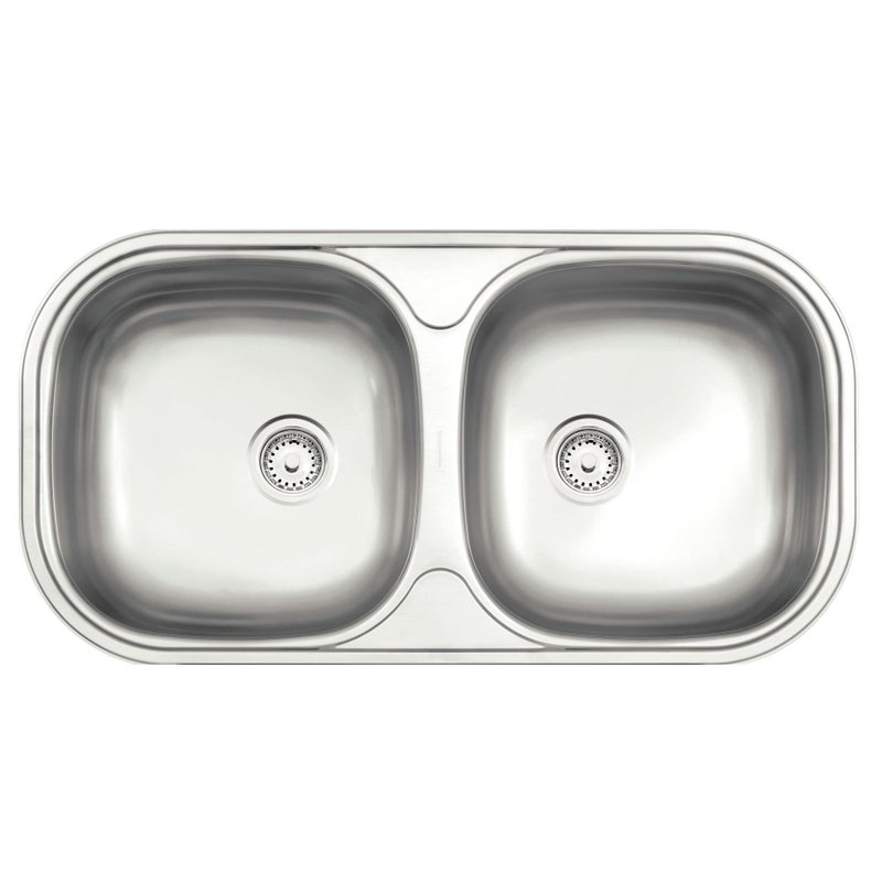 Cuba de embutir/sobrepor Isios 2C 34 BC - em aço inox acetinado 78x40 cm - Aço Inox