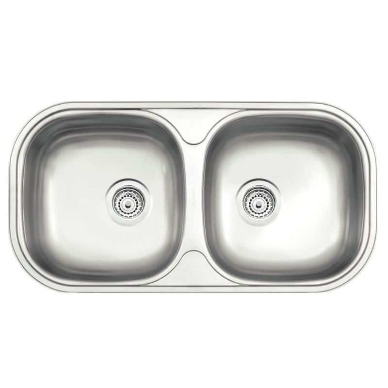 Cuba de embutir/sobrepor Isis 2C 34 BS em Aço Inox Acetinado 78x40 cm - Aço Inox