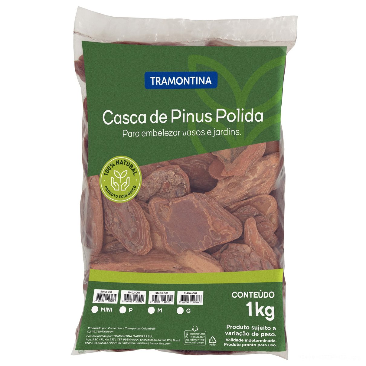 Casca de Pinus Polida Tamanho G 1kg