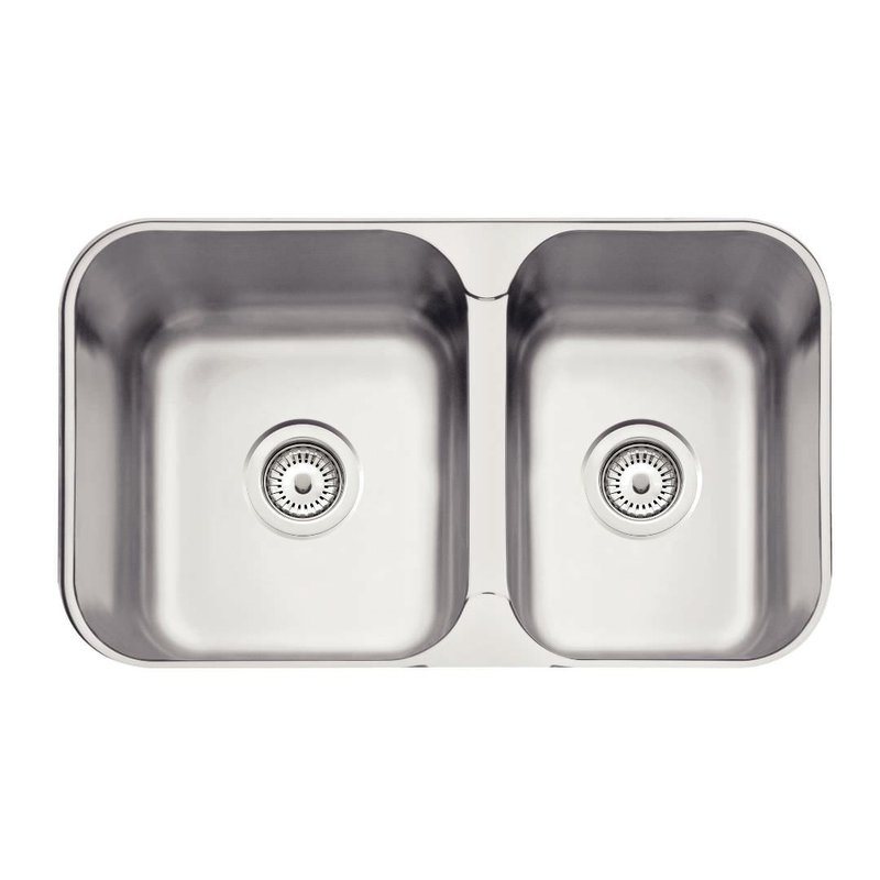 Cuba de embutir/sobrepor Isis 2C 34-28 BS em Aço Inox acetinado 69x40 com 2 Cubas