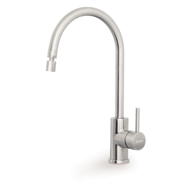 Misturador Monocomando Arko Aço Inox Scotch Brite e Bica Articulada