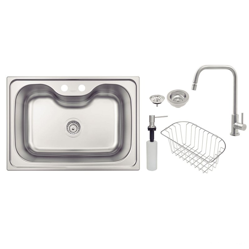 Cuba de Sobrepor Inox Morgana 60FX Acetinado 68x48 Válvula Dosador de Sabão Cesto Aramado e Torneira