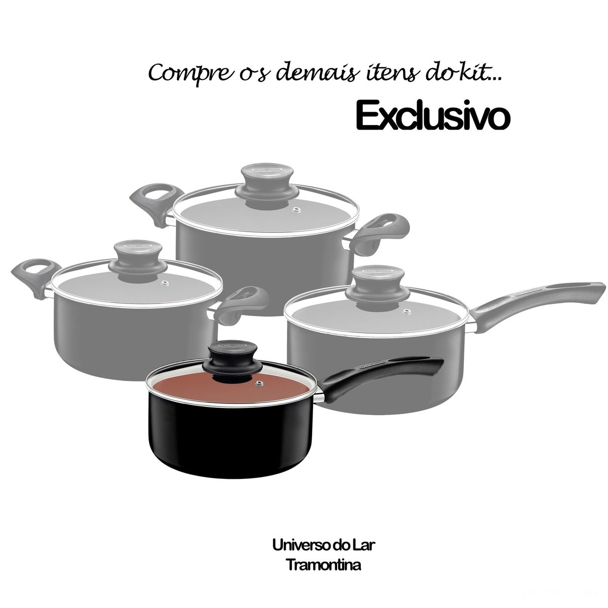 Panela 18 cm 2,1 L Paris - Antiaderente Starflon Max - Cor Exclusiva Preta com Ouro Velho -