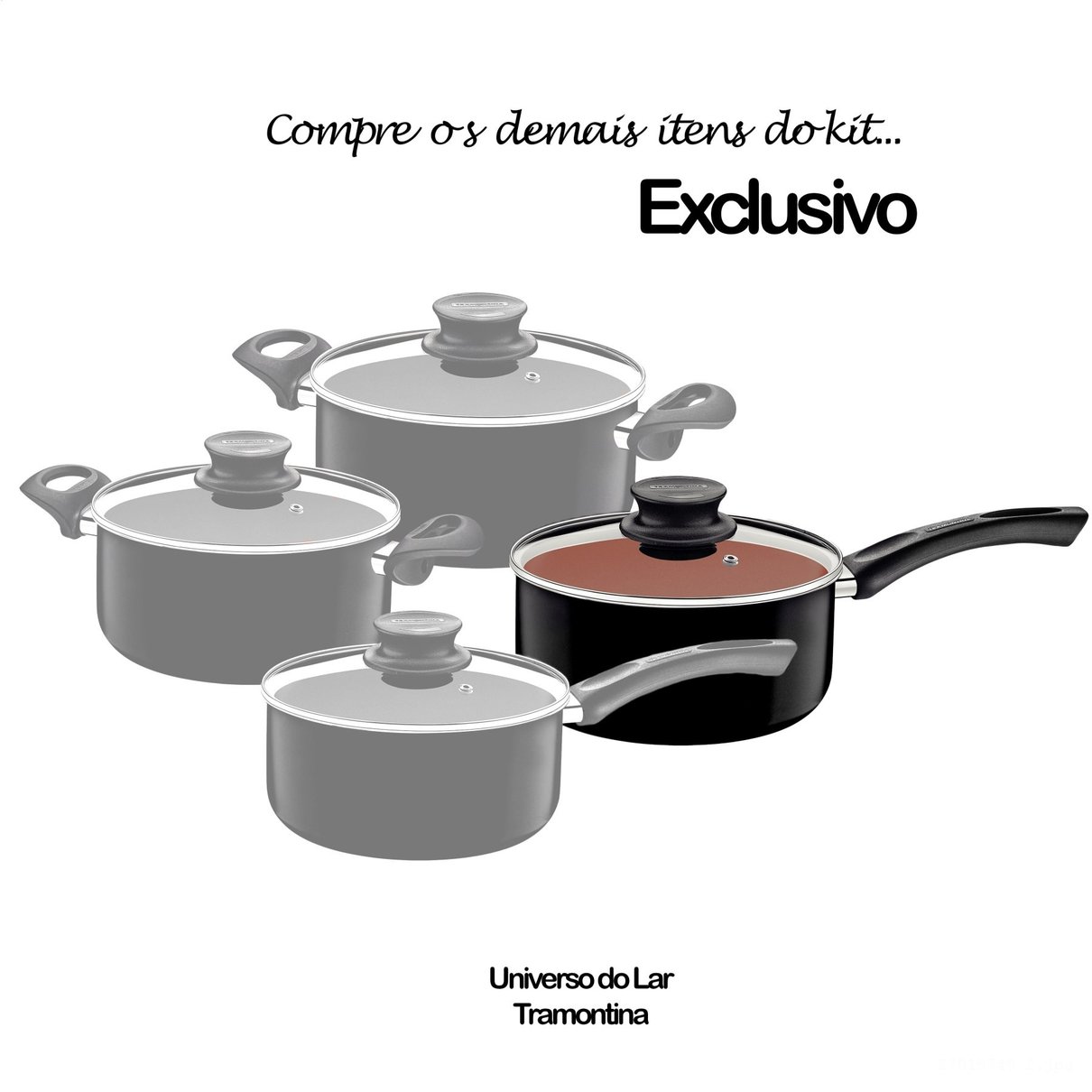 Panela 20 cm 2,9 L Paris - Antiaderente Starflon Max - Cor Exclusiva Preta com Ouro Velho -