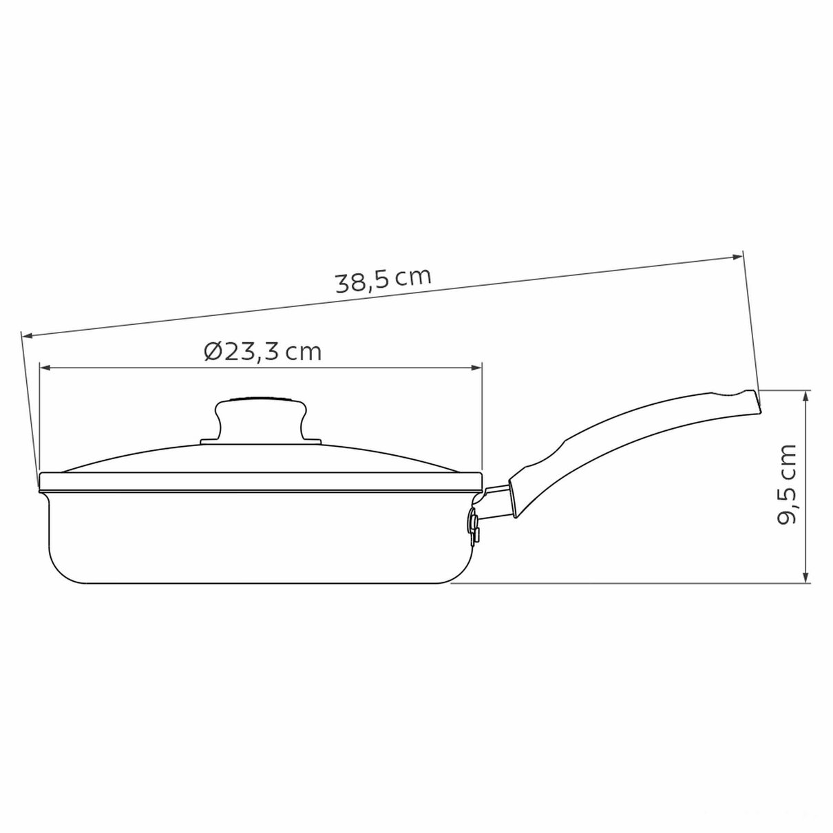 Frigideira Reta Turim Antiaderente Starflon Max Vermelho com Tampa de Vidro 22 cm 1,7 L