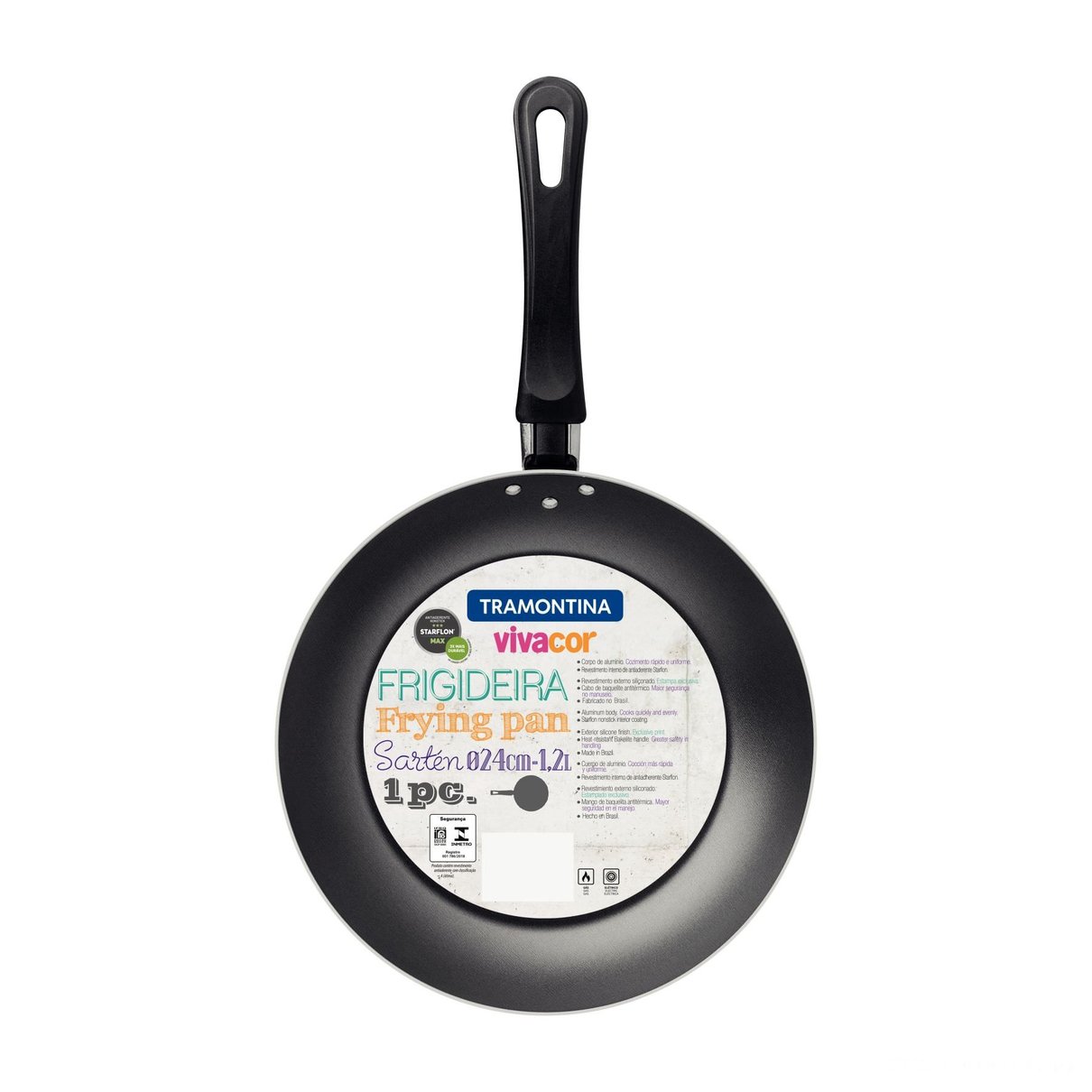 Frigideira Vivacor 24cm 1,2L em Alumínio Antiaderente Externo Silicone Estampado Rosa/Ver