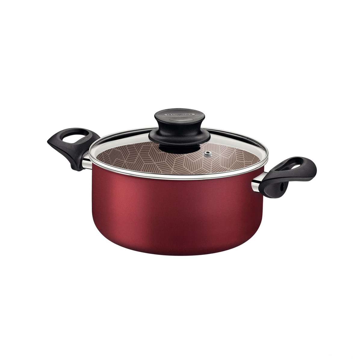 Caçarola Paris Antiaderente Starflon Max Vermelho com Tampa de Vidro 18 cm 2,1 L