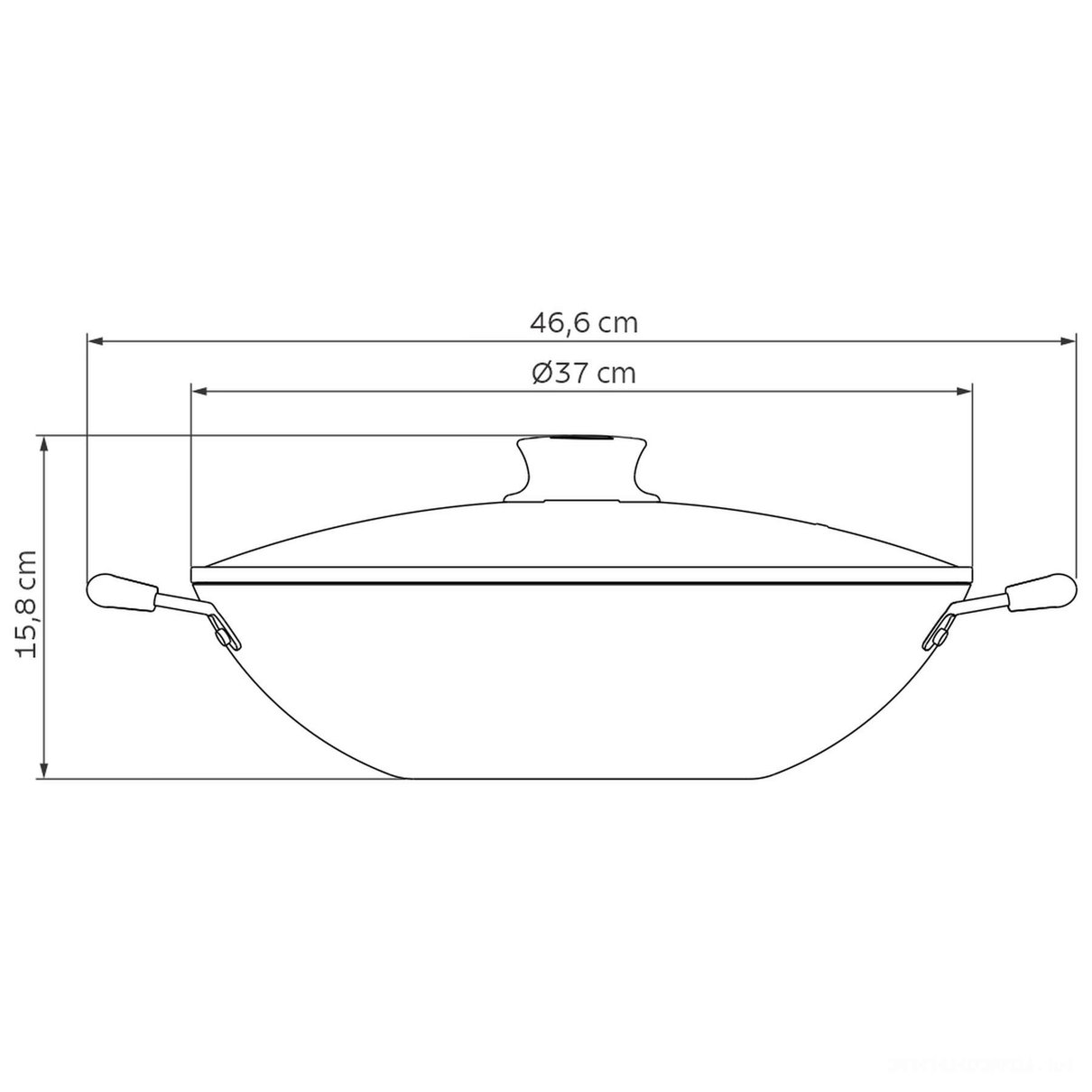 Wok Paris Antiaderente Starflon Max Chumbo com Tampa de Vidro 36 cm 6,0 L