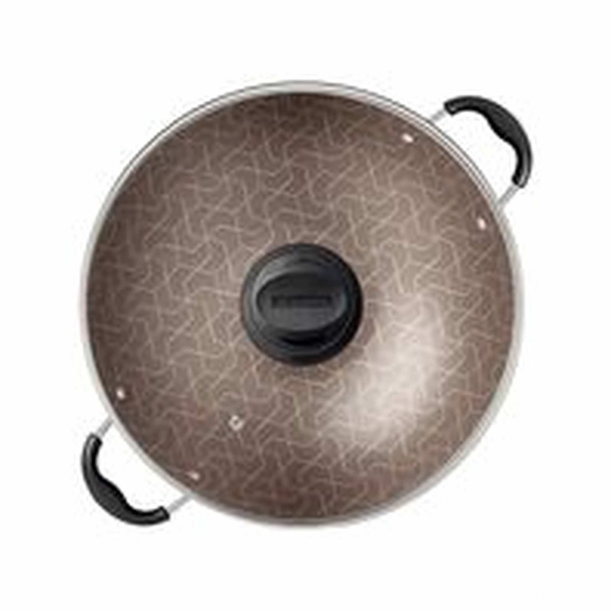 Wok Paris Antiaderente Starflon Max Vermelho com Tampa de Vidro 36 cm 6,0 L