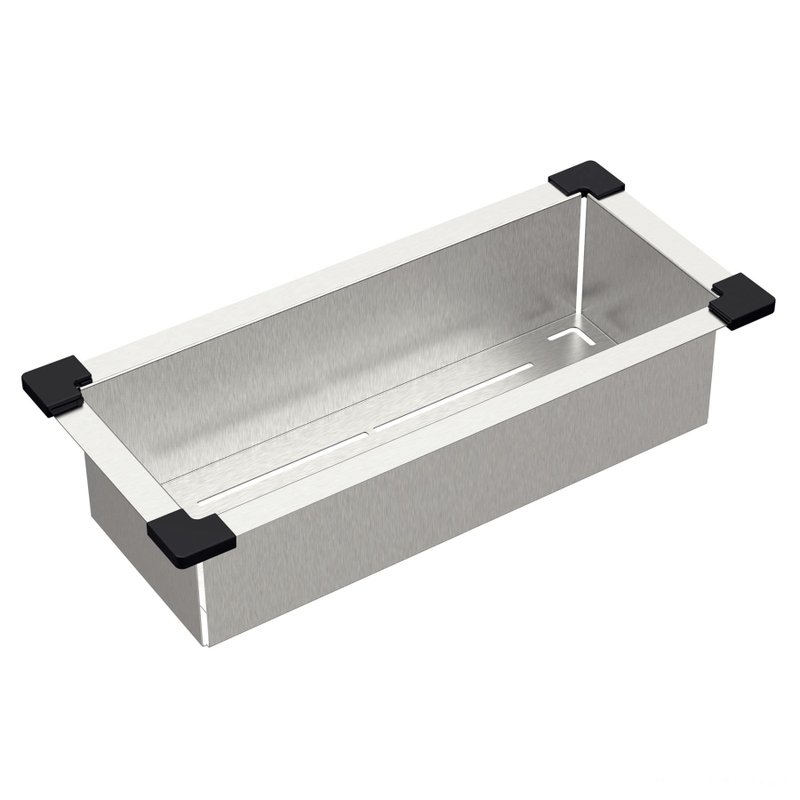 Cesto Coador Design Collection Acessórios Aço Inox com Acabamento Scotch Brite 19x43 cm