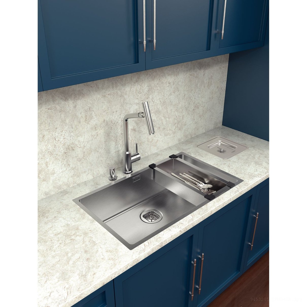 Cesto Coador Design Collection Acessórios Aço Inox com Acabamento Scotch Brite 19x43 cm