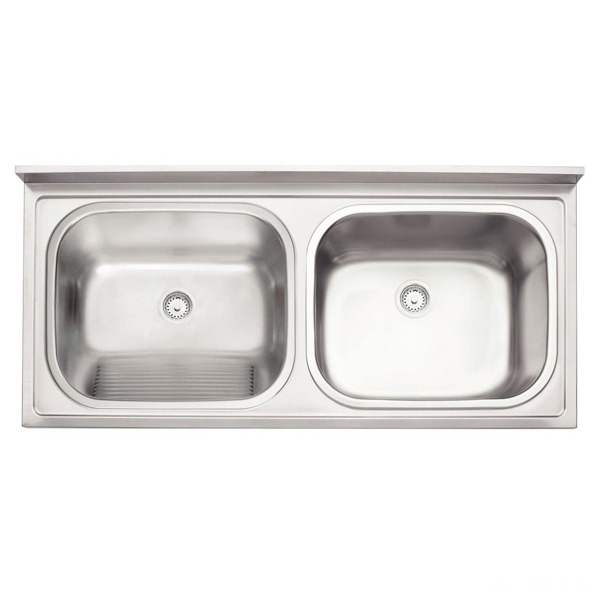 Tanque Duplo Hera Duo Plus 2C 30 + 30 L em Aço Inox Acetinado 120x55 cm com Cuba - Aço Inox