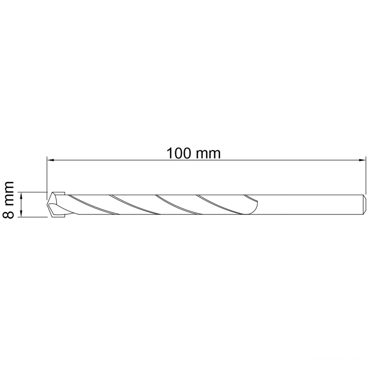 Broca para Concreto 8x100 mm em Aço Especial com Acabamento Jateado para Uso Doméstico