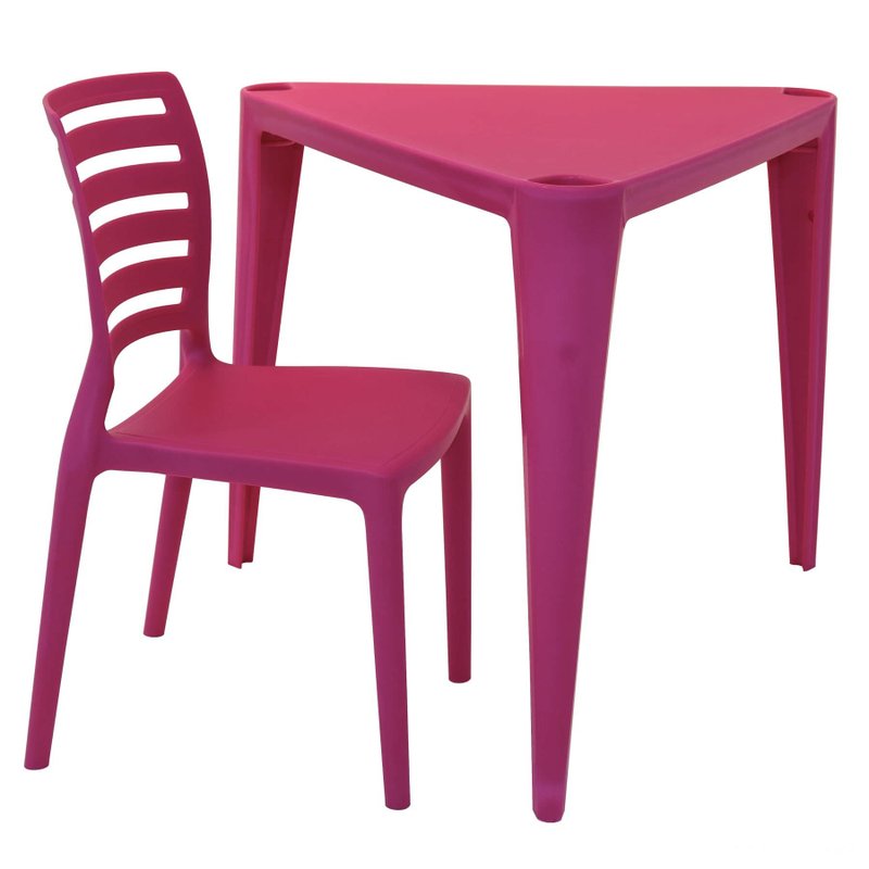 Conjunto de Mesa e Cadeira Sofia Infantil em Polipropileno