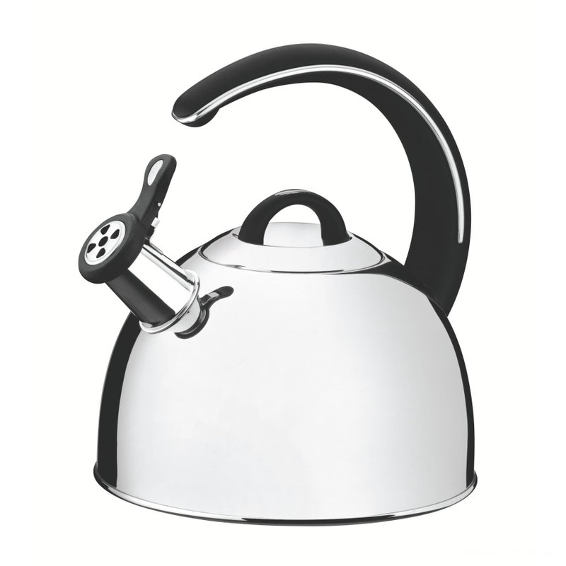 Chaleira com Apito em Aço Inox Fundo Triplo Cabo Preto 3,3 L