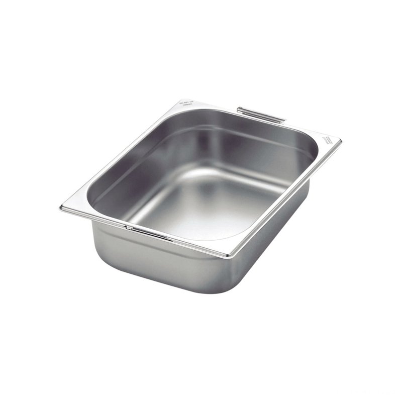 Cuba GN 1/2 em Aço Inox com Alças Móveis Profundidade 100 mm - Aço 304