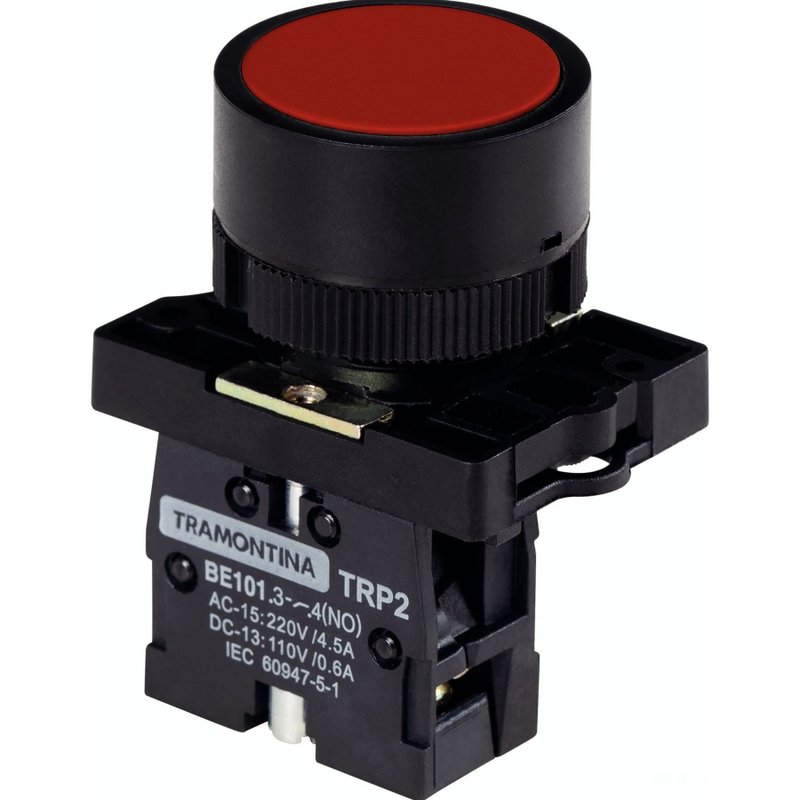 Botão de Impulso TRP2-EA41 1NA Vermelho com Base de Plástico