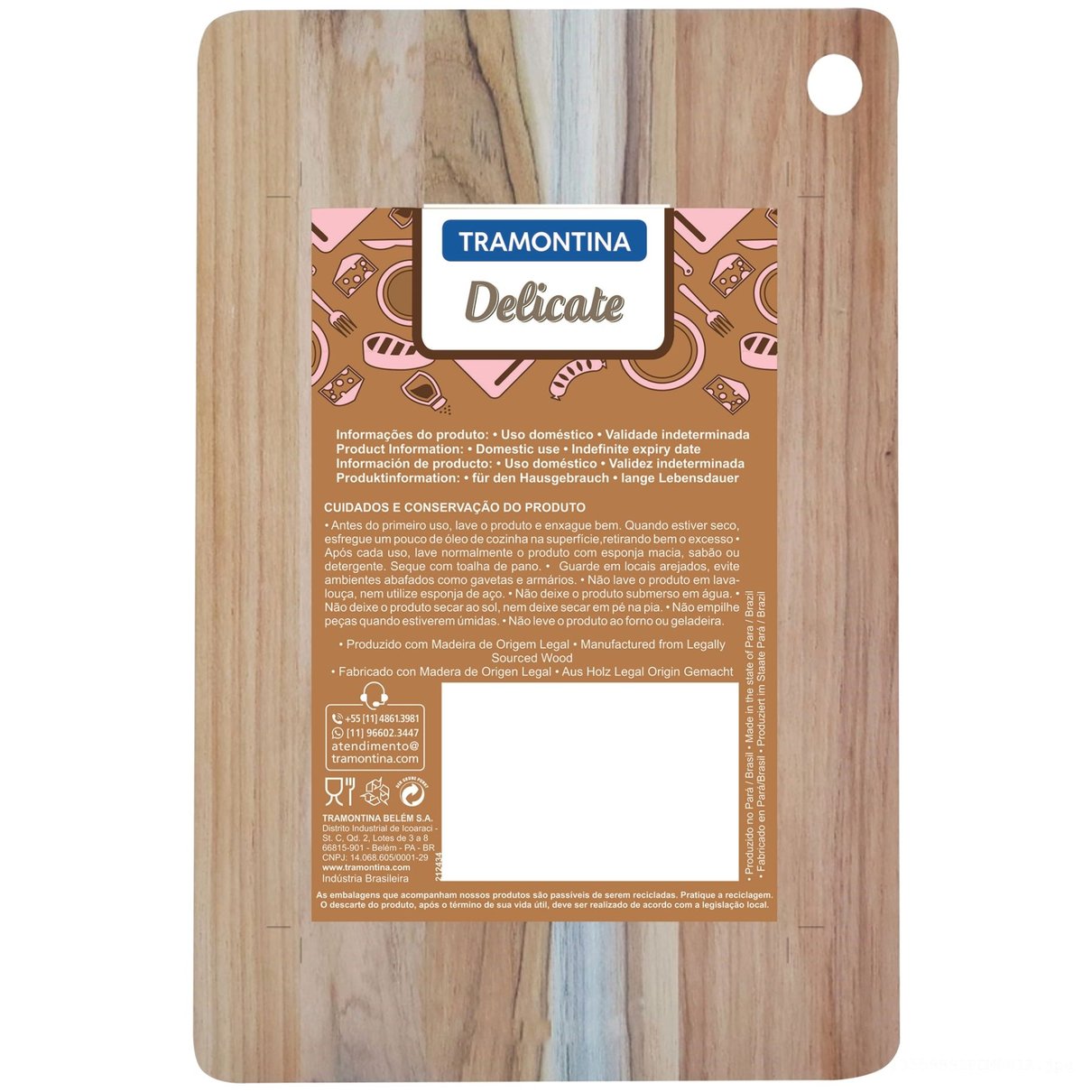 Tábua Retangular Econômica em Madeira Teca