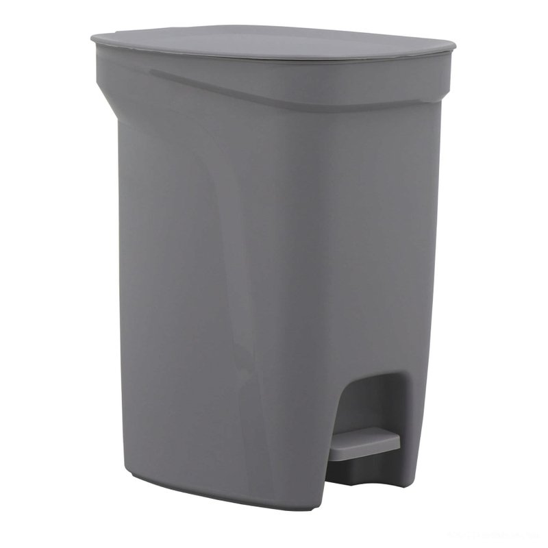 Lixeira Basic Compact em Polipropileno Cinza com Haste em Aço Galvanizado 10 L